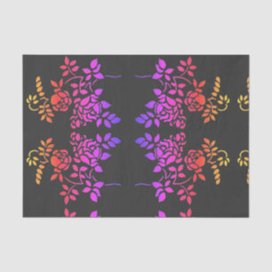Stenciled Roos Flowers Abstracte kleuren ontkoppel Tissuepapier