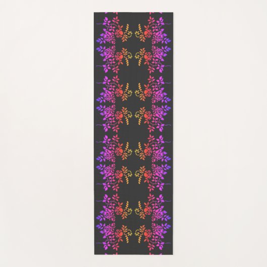 Stenciled Roos Flowers Abstracte kleuren Yogamat (Voorkant)