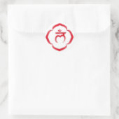 "Stenciled" Root Chakra - Muladhara Ronde Sticker (Tas)