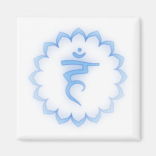 "Stenciled" Throat Chakra - Light Blue Magneet