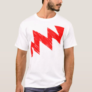 Stenciled ZigZag - Rood T-shirt