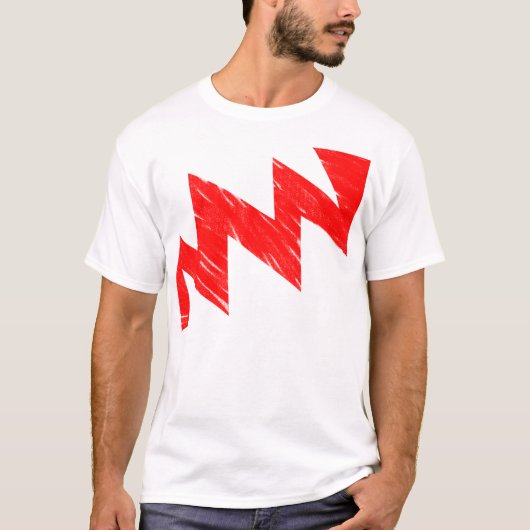 Stenciled ZigZag - Rood T-shirt (Voorkant)