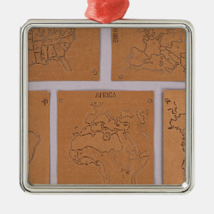 Stencils van de wereld metalen ornament