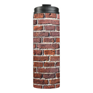 stenen bakstenen van rode stenen muur, metselwerk thermosbeker