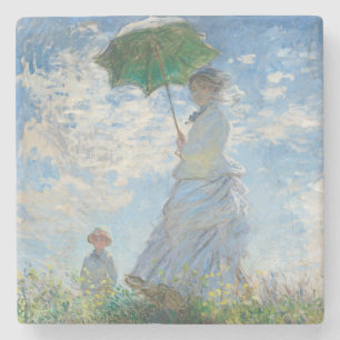 STENEN BIERVILTJE: CLAUDE MONET : VROUW MET PARASO ONDERZETTER