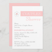 Stenen en bloemen roze, grijze bruiloft kaart (Voorkant / Achterkant)