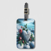 Stenen hart bij het meer bagagelabel (Voorkant (verticaal))