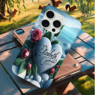 Stenen hart bij het meer iPhone 15 pro case