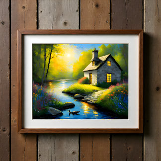 Stenen huis aan de rivier 2 poster