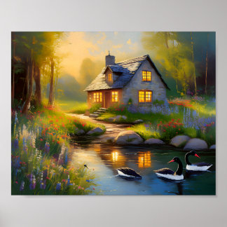 Stenen huis aan de rivier 3 poster