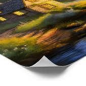 Stenen huis aan de rivier 4 poster (Hoek)