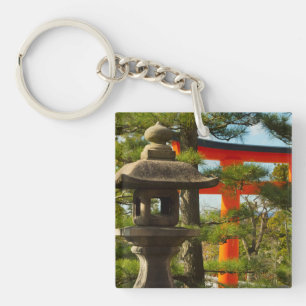 Stenen lantaarn en Torii-poort Sleutelhanger