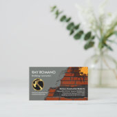 Stenen metselaar baksteen leggen constructie visitekaartje (Staand voorkant)