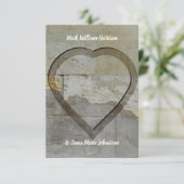Stenen muur hart bruiloft kaart (Staand voorkant)