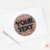 stenen muur, JOUW TEKST Ronde Sticker (Envelop)