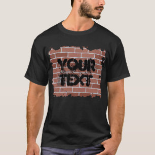 stenen muur, JOUW TEKST T-shirt