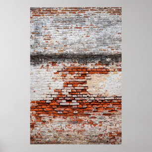stenen muur langs de verlaten weg, abstract, verou poster