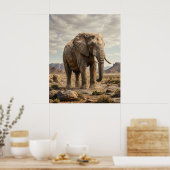 Stenen Olifant Oude Vlaktes Poster (Keuken)