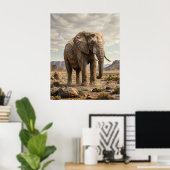Stenen Olifant Oude Vlaktes Poster (Thuiskantoor)