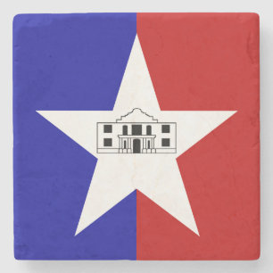 Stenen onderzetter met vlag van San Antonio