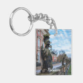 Stenen ridderbeelden bij paleis in Potsdam Sleutelhanger (Voorkant Links)