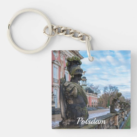Stenen ridderbeelden bij paleis in Potsdam Sleutelhanger (Voorkant)