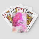  stenen roze wolken en Fancy grafisch script Pokerkaarten (Achterkant)