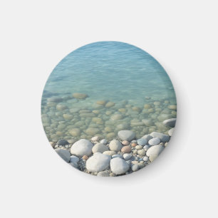 Stenen Strand Mooie Natuur Zee Kiezels Kust Magneet