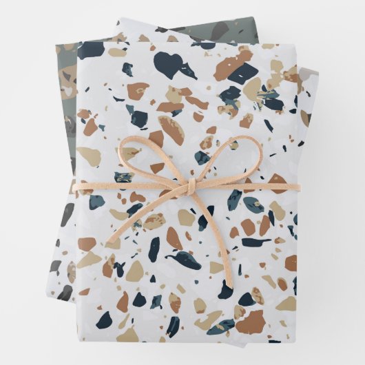 Stenen Terrazzo Patroon Inpakpapier Vel (In situ)