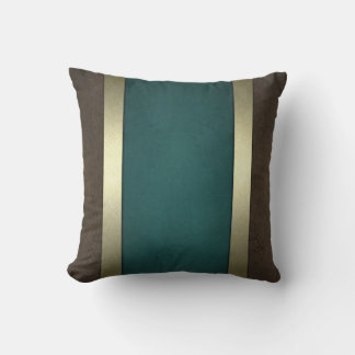 Stenen textuur met gouden rand en blauwe accenten kussen