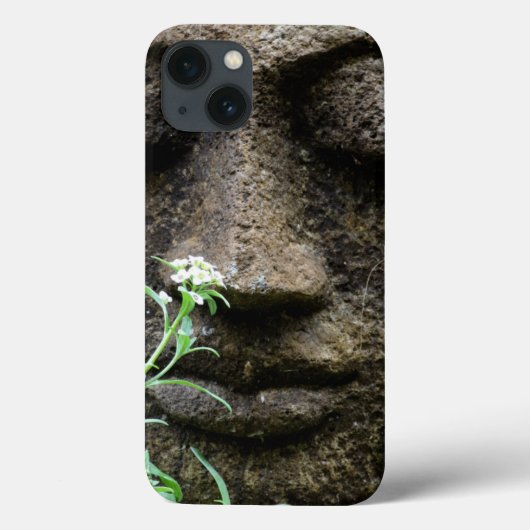 Stenen tuinsttuatue met bloem Case-Mate iPhone case (Achterkant)