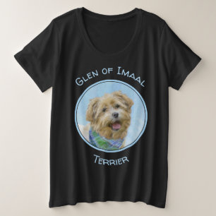 Stenen van traditionele terrierschildering - Oorsp Grote Maat T-shirt