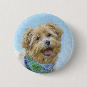 Stenen van traditionele terrierschildering - Oorsp Ronde Button 5,7 Cm