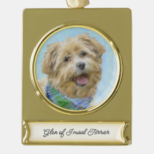 Stenen van traditionele terrierschildering - Oorsp Verguld Banner Ornament