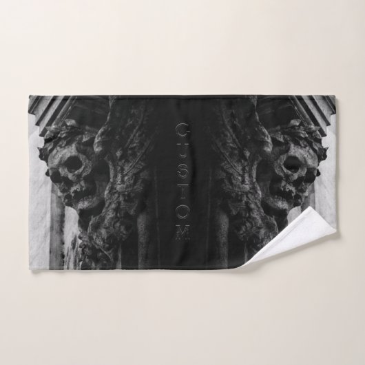Stenen vleugels schedel bad handdoek (Handdoek)