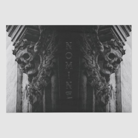 Stenen vleugels schedel tissuepapier (Voorkant)