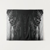 Stenen vleugels schedel wandkleed (Voorkant (horizontaal))