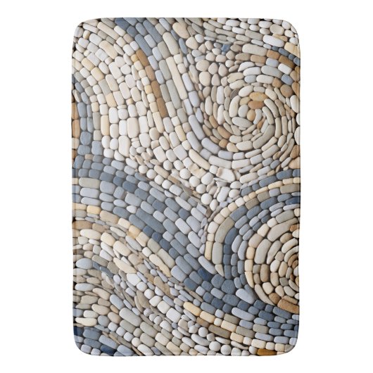 Stenen wand met spiraalvormige Design gemaakt van  Badmat (Voorkant Verticaal)