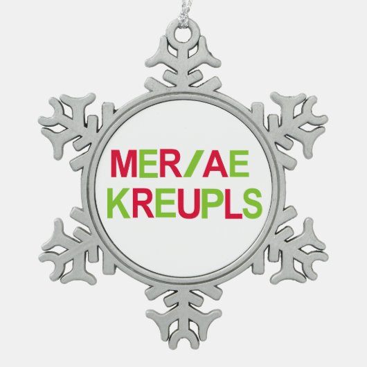 Steno Court Reporting Kerstfeestdag Tin Sneeuwvlok Ornament (Voorkant)