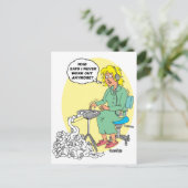 Stenografe Cartoon Briefkaart (Staand voorkant)