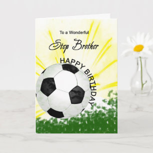 Step Brother Birthday Soccer Card Kaart