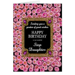 Step Daughter Verjaardag Roze Daisies