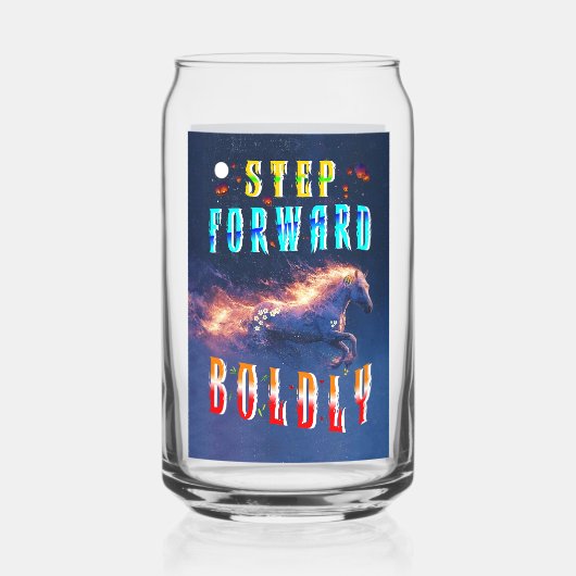 Step Forward Boldly Blikvorm Glas (Achterkant)