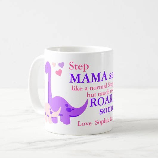 Step Mamasaurus Fête des Mères Café Mug (Devant gauche)