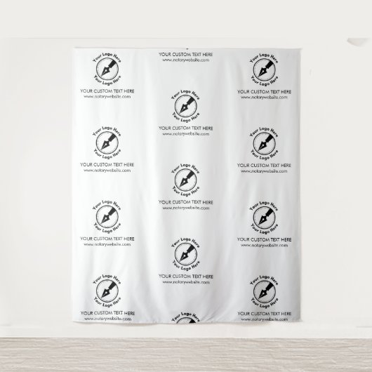 Step & Repeat White Company Logo Event Notaris Wandkleed (Voorkant)