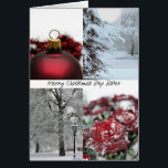 Step Sister Christmas Red Winter collage<br><div class="desc">Créé à partir d'une photo originale de Studio Porto Sabbia ! Cette carte de Noël de collage d'hiver rouge est disponible en différentes langues,  pour des relations spécifiques (familiales) et comme carte spécifique à l'Etat pour tous les Etats américains.</div>