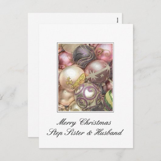 Step soeur & Husband Joyeuse carte de Noël (Devant / Derrière)