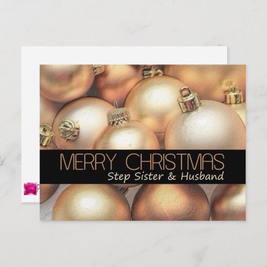 Step soeur & Husband Joyeuse carte de Noël (Devant / Derrière)