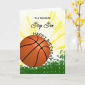 Step Son Basketball Birthday Card Kaart (Gele Bloem)
