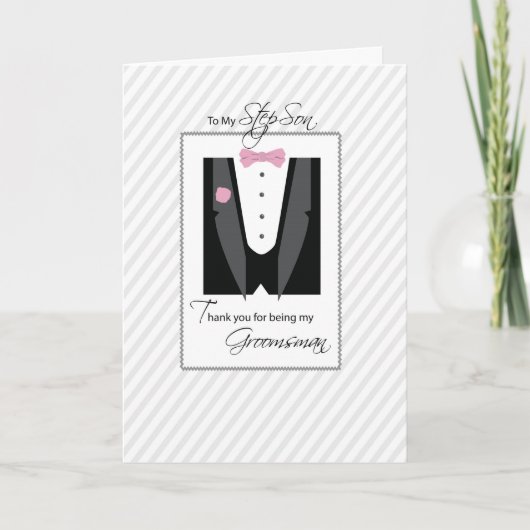 Step Son, Merci Groomsman, Couleur Rose (Devant)